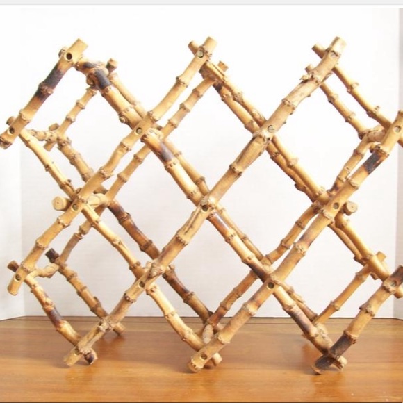 Vintage Bamboo Wine Rack Mid Century Modern - Picture 7 of 7